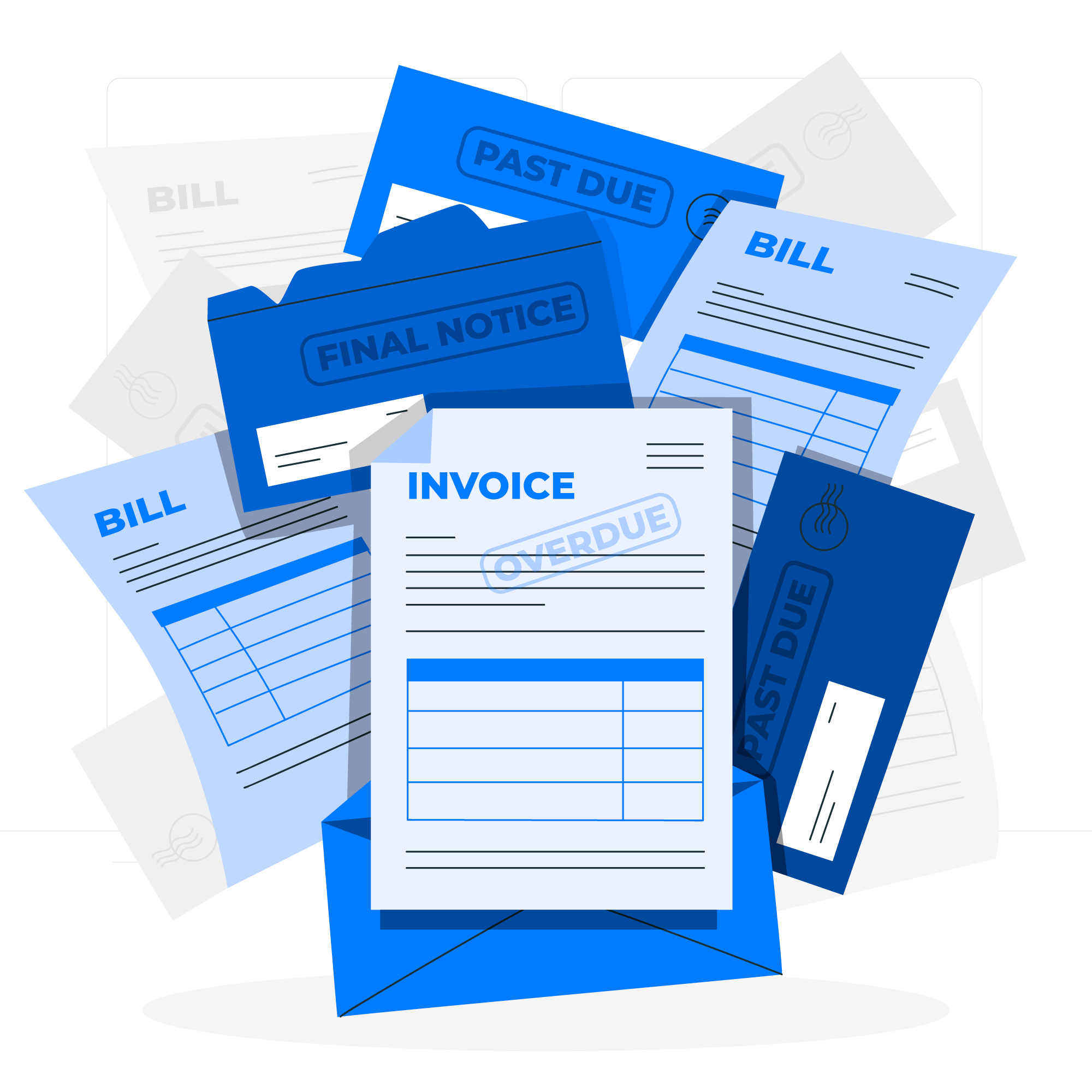 Invoice creation screen and billing records